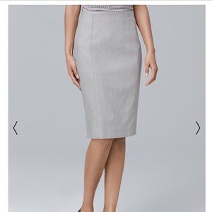 NWT. WHBM Linen blend pencil skirt 12